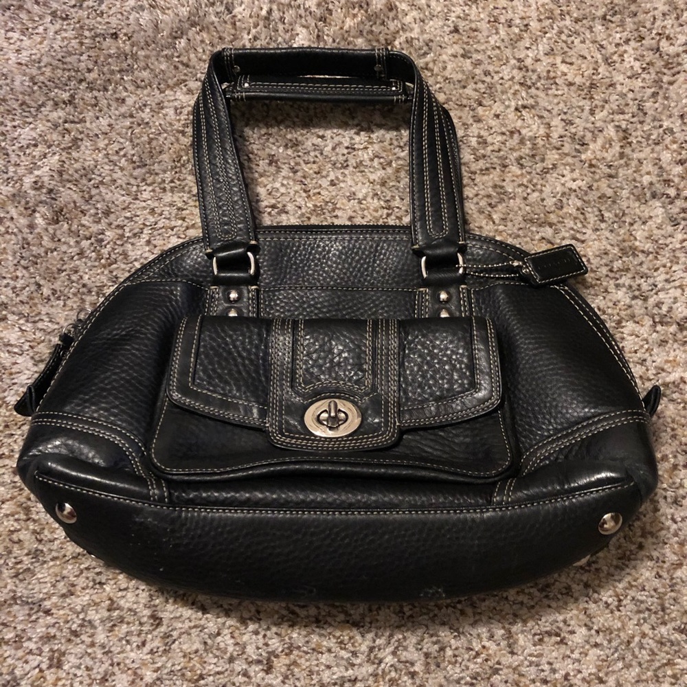 Black Leather Coach Bag